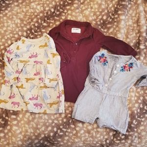 Old Navy, Bundle of 3 pieces, Dresses and Romper jumpsuit, 18 - 24 Month Girl